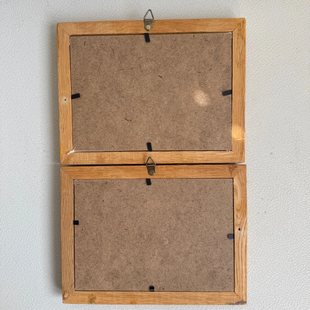 Vintage 70s Framed Crewel Art Set of 2 - Picture 9 of 13